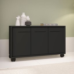 Balcão Multiuso 3 Portas 1 Prateleira com Rodízios MDP 12mm - 1