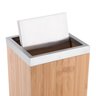 Lixeira Quadrada Basculante 5l Bamboo e Inox - Marrom-claro - 4