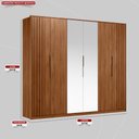 Ver imagem 2 de Guarda Roupa Casal 6 Portas com Ripado e com Espelho 6 Gavetas Atrice - Nogueira Touch