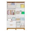Ver imagem 3 de Guarda Roupa Infantil Jujuba 4 Portas e 2 Gavetas Nature/branco - Permóbili Baby