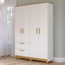 Ver imagem 2 de Guarda Roupa Infantil Jujuba 4 Portas e 2 Gavetas Nature/branco - Permóbili Baby
