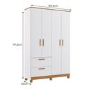 Ver imagem 4 de Guarda Roupa Infantil Jujuba 4 Portas e 2 Gavetas Nature/branco - Permóbili Baby