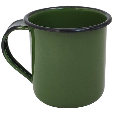 Caneca Xícara de 70ml Chá Café Esmaltadas Cozinha Verde Botânico