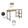 Escrivaninha 120cm Iron com 2 Prateleiras Espresso Móveis - 6