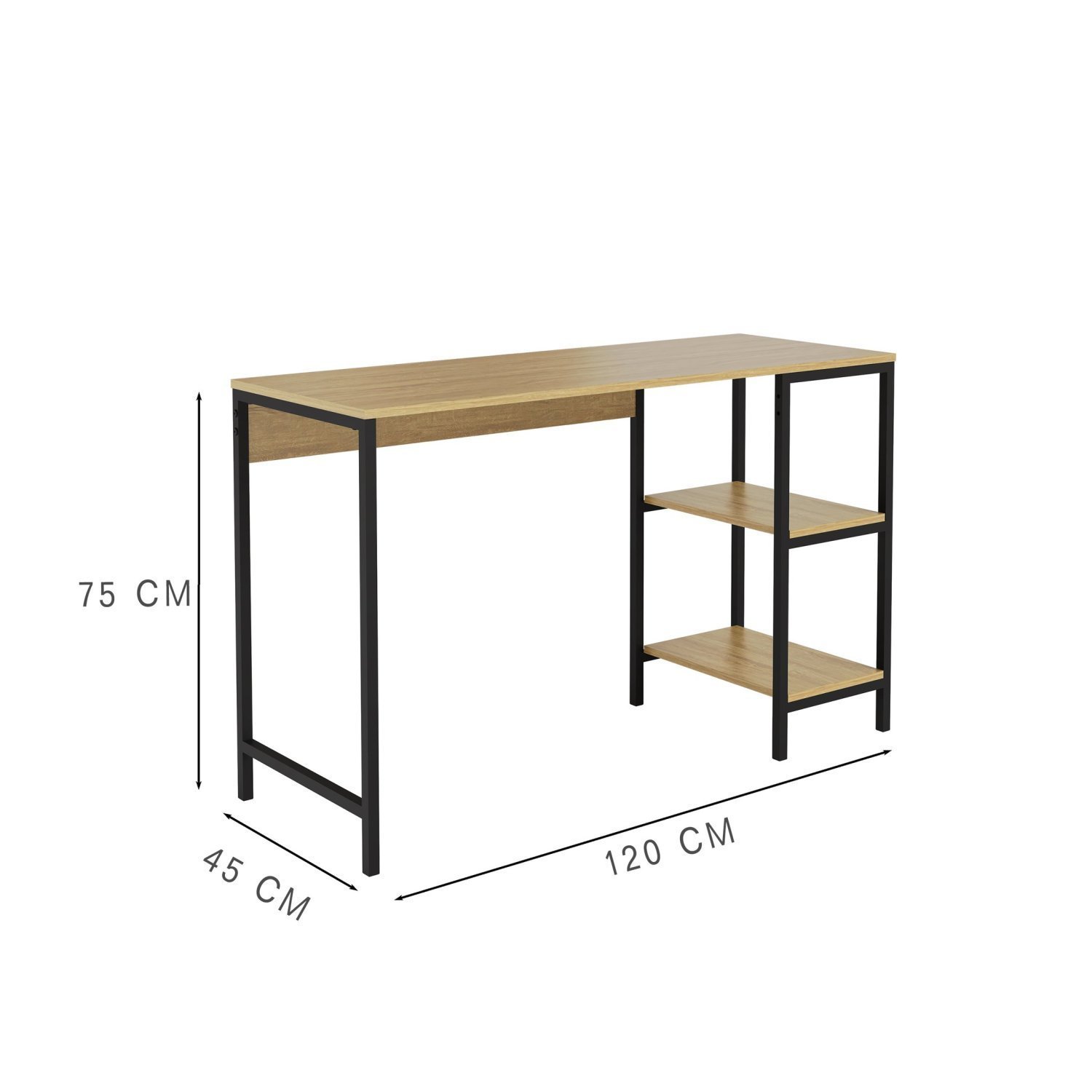 Escrivaninha 120cm Iron com 2 Prateleiras Espresso Móveis - 3