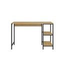 Ver imagem 4 de Escrivaninha Iron com 2 Prateleiras 120cm Industrial Espresso Móveis Mel E Preto