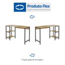 Ver mais imagens de Escrivaninha Iron com 2 Prateleiras 120cm Industrial Espresso Móveis Mel E Preto