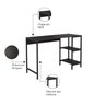 Escrivaninha 120cm Iron com 2 Prateleiras Espresso Móveis - 6