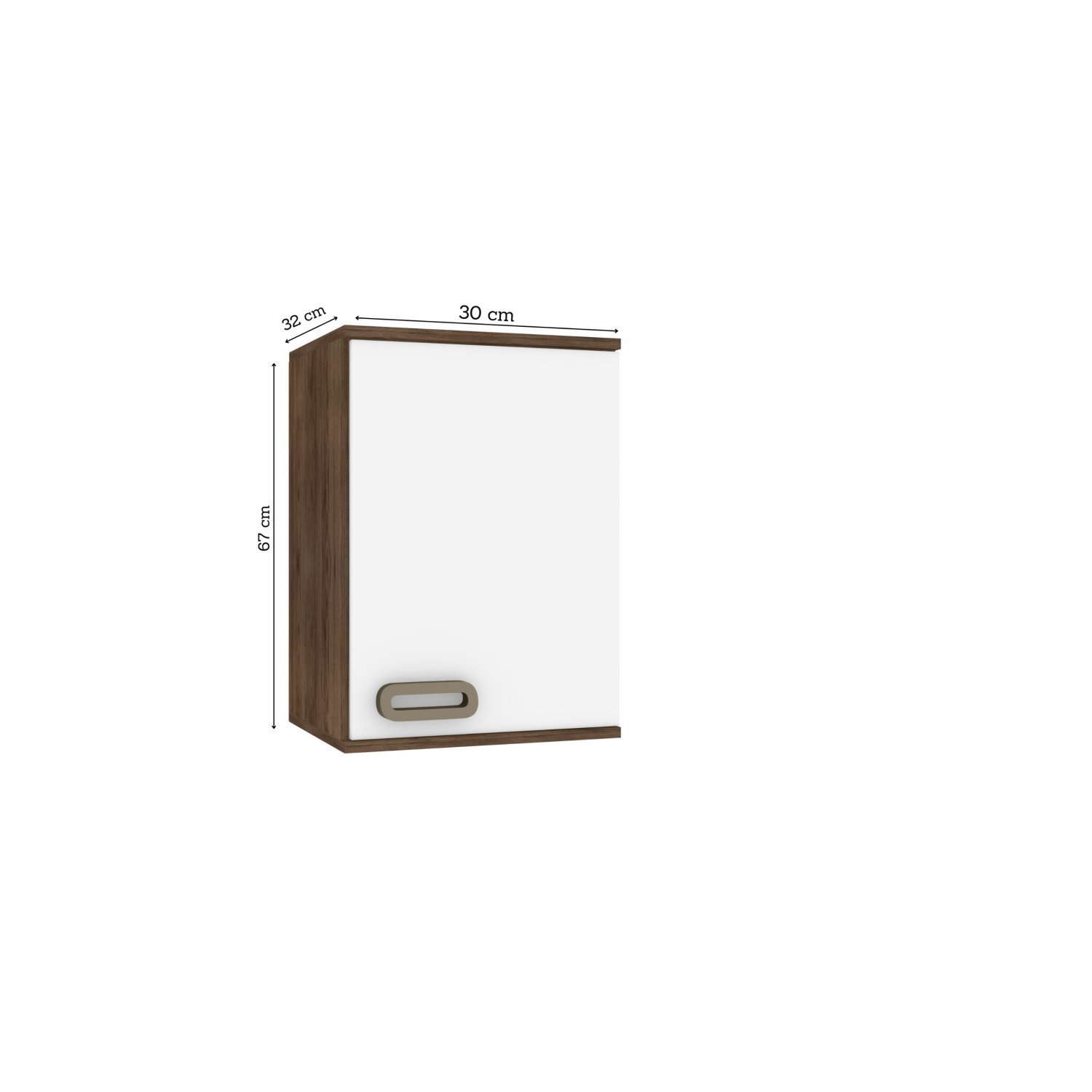 Armário Aéreo Simples 1 Porta Direito 30cm Bréscia - 4
