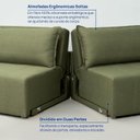 Ver imagem 6 de Sofá Cama Retrátil e Reclinável 3 Lugares 250cm em Linho Baraúna CabeCasa MadeiraOriginals Verde