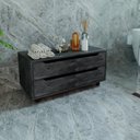 Ver imagem 1 de Armário para Banheiro com 2 Gavetas com Rodízio 80cm BN3643 Preto/Mármore Lunar