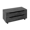 Ver imagem 3 de Armário para Banheiro com 2 Gavetas com Rodízio 80cm BN3643 Preto/Mármore Lunar