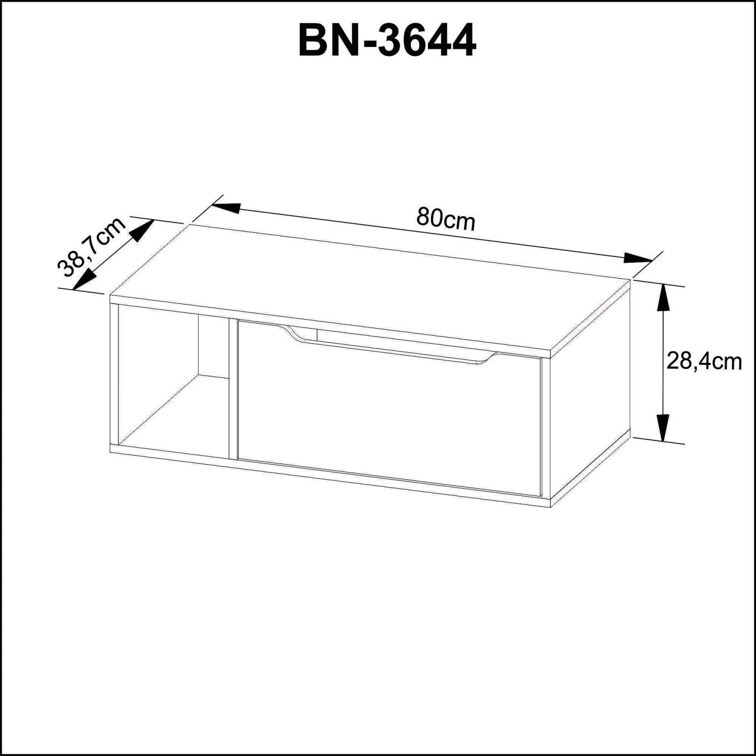 Gabinete para Banheiro com 1 Porta sem Cuba BN3644 - 4