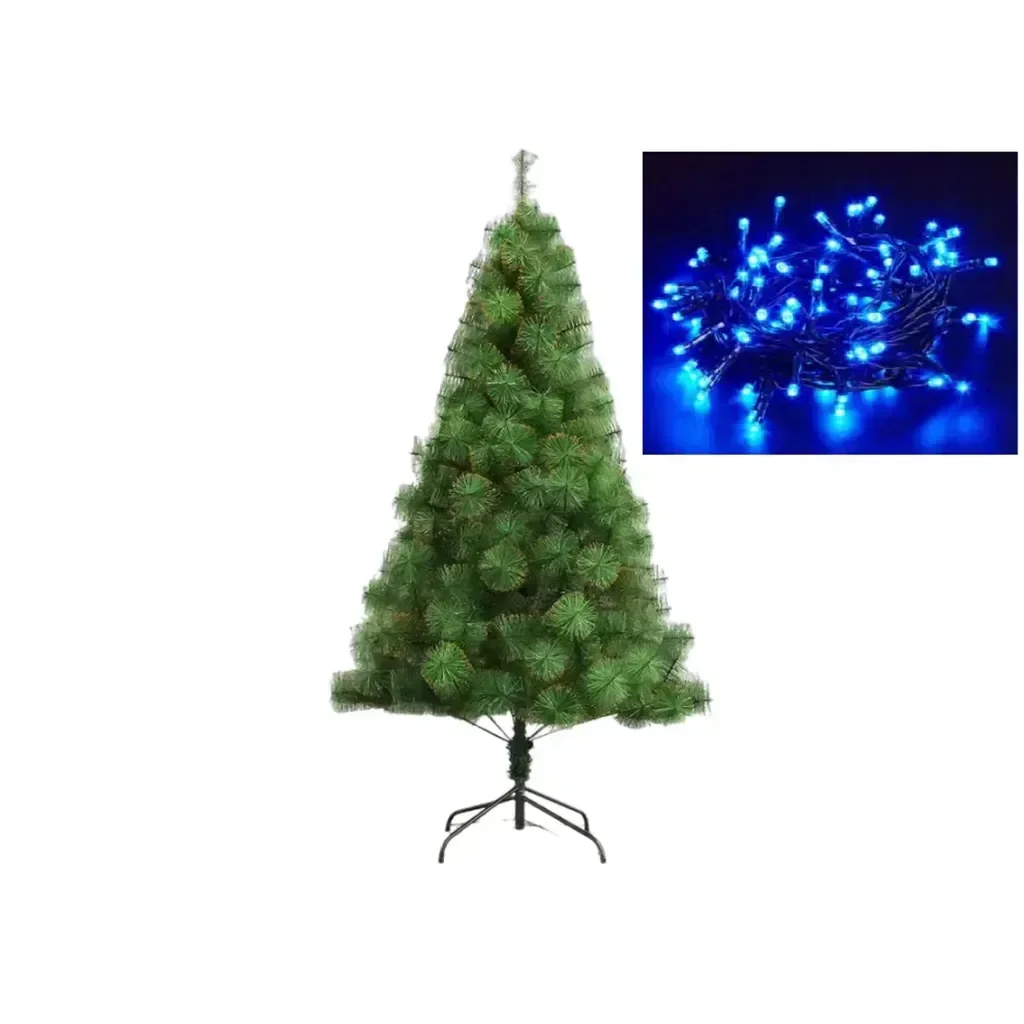 Ver imagem 1 de Arvore de Natal Pinheiro 2,10 Metros 300 Galhos e Pisca Pisca