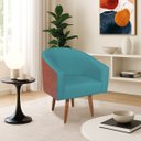 Ver imagem 1 de Poltrona Jade Decorativa Moderna Sala de Estar Quarto Escritório Conforto Corano Nozes e Suede Pés P