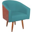Ver imagem 5 de Poltrona Jade Decorativa Moderna Sala de Estar Quarto Escritório Conforto Corano Nozes e Suede Pés P