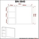 Ver imagem 6 de Espelheira Armário para Banheiro com Espelho 80x60cm BN3645 Preto/Mármore Lunar