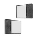 Ver imagem 4 de Espelheira Armário para Banheiro com Espelho 80x60cm BN3645 Preto/Mármore Lunar