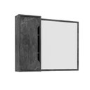 Ver imagem 2 de Espelheira Armário para Banheiro com Espelho 80x60cm BN3645 Preto/Mármore Lunar