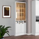 Ver imagem 2 de Cristaleira 2 Portas Vidro Milla Branco Mdf 70cm Carraro