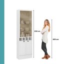 Ver imagem 5 de Cristaleira 2 Portas Vidro Milla Branco Mdf 70cm Carraro
