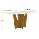 Ver imagem 2 de Mesa de Sala Jantar Vértice + Tampo Madeirado 160x80cm Nature/Off White - Henn