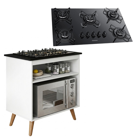 Balcão Parma para Cozinha e Cooktop Itatiaia 5 Bocas Bivolt