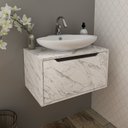Ver imagem 1 de Gabinete para Banheiro com 1 Porta 60cm BN3646 Branco/Mármore