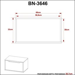 Gabinete para Banheiro com 1 Porta 60cm BN3646 - 5