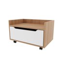Ver imagem 3 de Armário para Banheiro 60cm com 1 Gavetas e Rodízio BN3647 Branco/Amêndoa Marrom