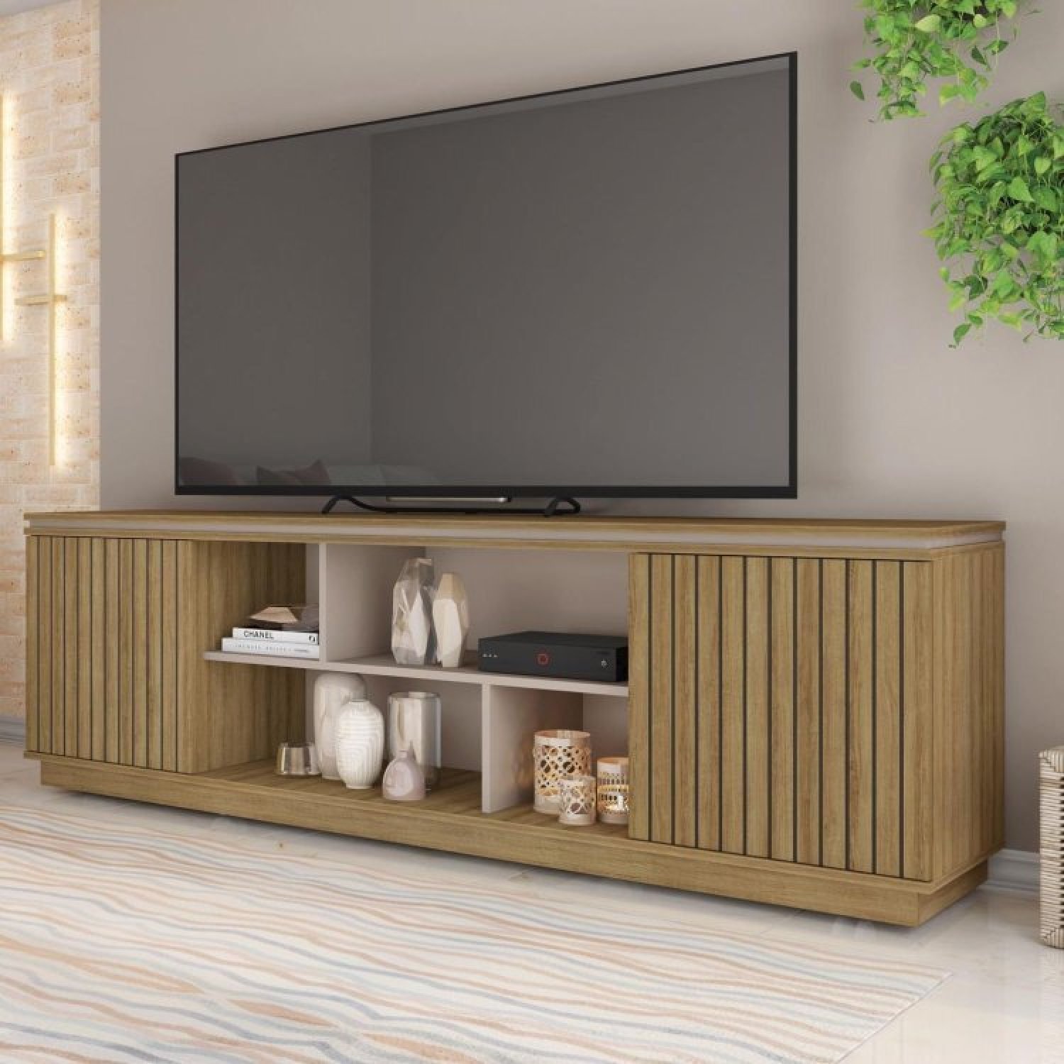 Rack com Painel Frisado para Tv até 70 Polegadas Talismã Espresso Móveis - 3