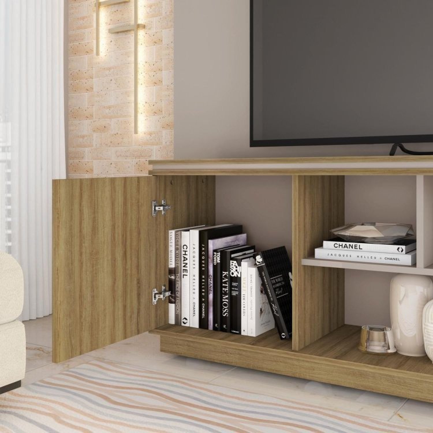 Rack com Painel Frisado para Tv até 70 Polegadas Talismã Espresso Móveis - 9