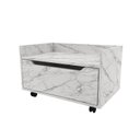 Ver imagem 3 de Armário para Banheiro 60cm com 1 Gavetas e Rodízio Bn3647 Mármore Branco