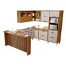 Cozinha Modulada Imperatriz Gourmet Canto 09 Peças Ripado em Mdf Nesher - 2