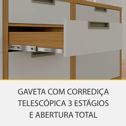 Cozinha Modulada Imperatriz Gourmet Canto 09 Peças Ripado em Mdf Nesher - 7