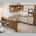 Ver imagem 1 de Cozinha Modulada Imperatriz Gourmet Canto 09 Peças Ripado em Mdf Nesher