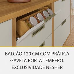 Cozinha Modulada Imperatriz Gourmet Canto 09 Peças Ripado em Mdf Nesher - 6