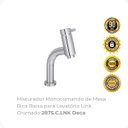 Ver imagem 3 de Misturador Monocomando de Mesa Bica Baixa para Lavatório Link Cromado 2875.c.lnk Deca