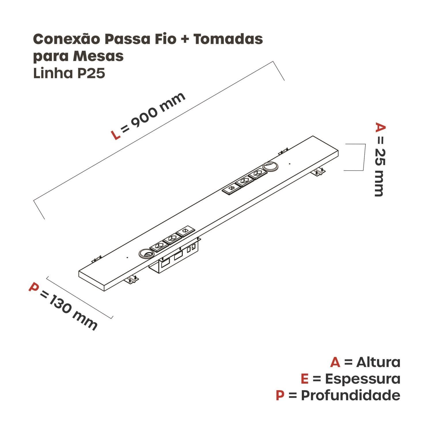 Conexão Passa Fio/Tomada M900P25 - 2