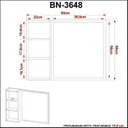Ver imagem 7 de Espelheira Armário para Banheiro com Espelho 60x60cm BN3648 Branco/Mármore