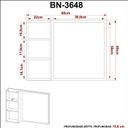 Ver imagem 7 de Espelheira para Banheiro 60x60cm BN3648 Branco/Mármore