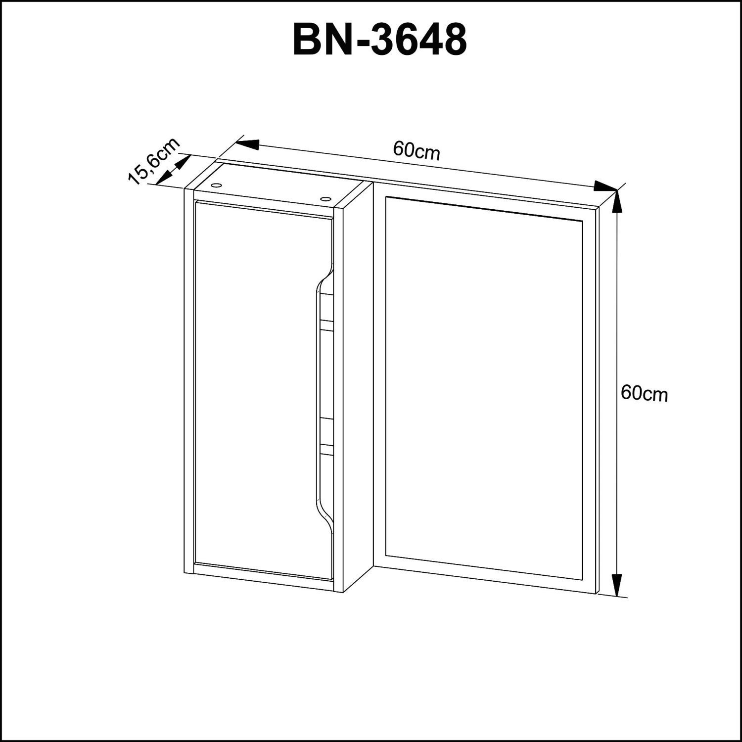 Espelheira Para Banheiro 60x60cm BN3648 - 6