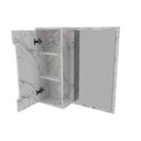 Ver imagem 4 de Espelheira Armário para Banheiro com Espelho 60x60cm BN3648 Branco/Mármore