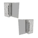 Ver imagem 5 de Espelheira Armário para Banheiro com Espelho 60x60cm BN3648 Branco/Mármore