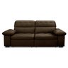 Sofa Retratil Reclinavel 2 Lugares 2,90m Crystal Veludo Marrom Lansofbr Lansof Brasil - 3