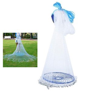 Rede Tarrafa Chinesa Pesca Disco Pescaria 4 Metros Mar Peixe Multifilamento Malha 5 Resistente Leva 