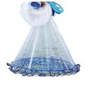 Ver imagem 5 de Rede Tarrafa Chinesa Pesca Disco Pescaria 4 Metros Mar Peixe Multifilamento Malha 5 Resistente Leva 