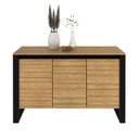 Ver imagem 3 de Balcão para Escritório 136cm com 3 Portas e 1 Prateleira ME4147 Marrom