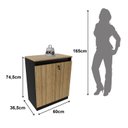 Ver imagem 5 de Balcão para Escritório 60cm com 1 Prateleira 2 Portas e Chave ME4149 Marrom