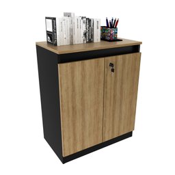 Balcão para Escritório 60cm com 1 Prateleira 2 Portas e Chave ME4149 - 3